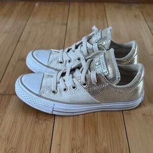 Women Gold and White Sneakers